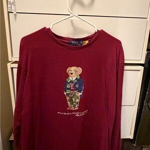 Ralph Lauren Burgundy Polo Bear Tee